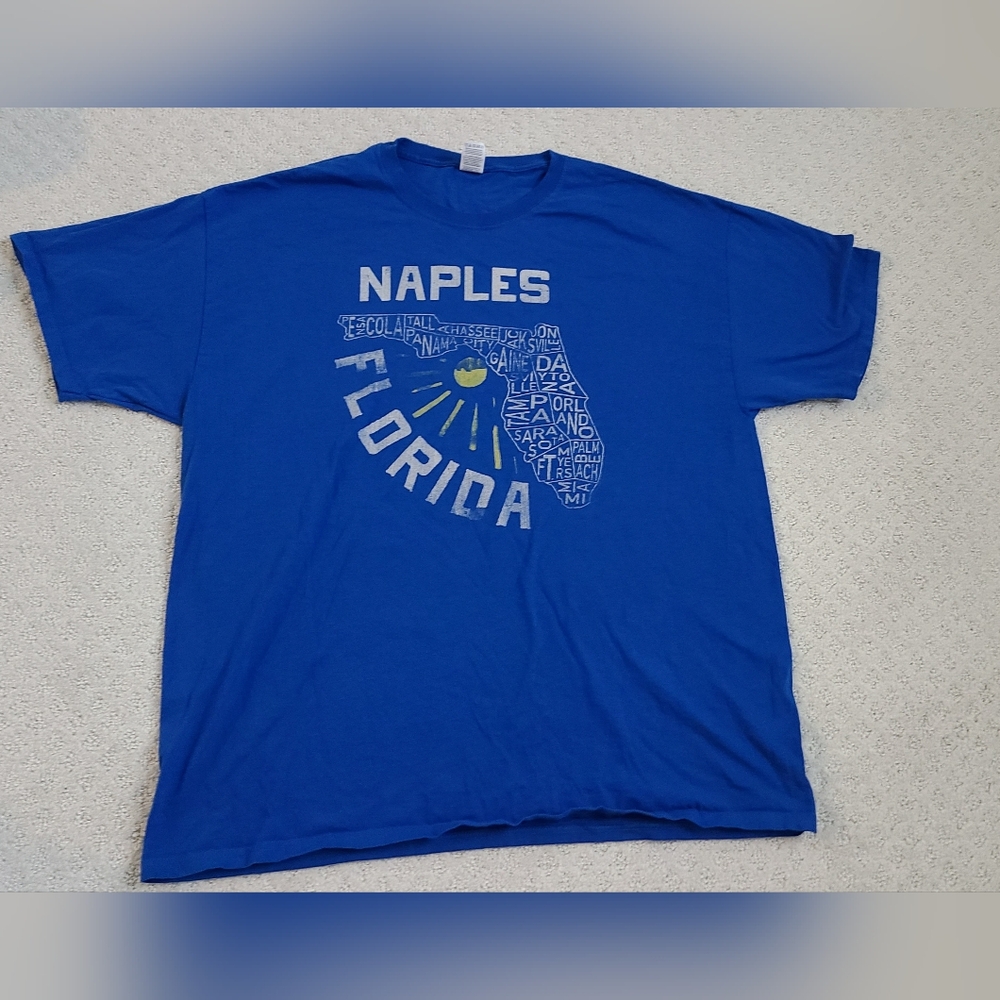 Naples Florida Short Sleeve Blue t-shirt 100% Cotton‎ Size XL